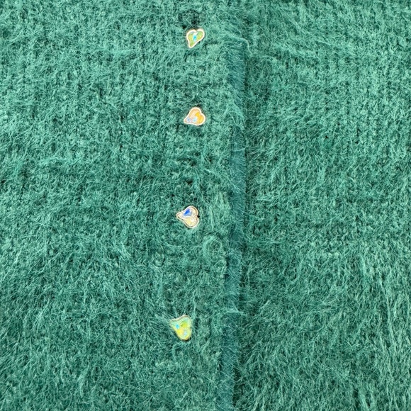 New Free People Celeste Open Stitch Cardigan Green Sweater Holiday Women's XS - Picture 3 of 8